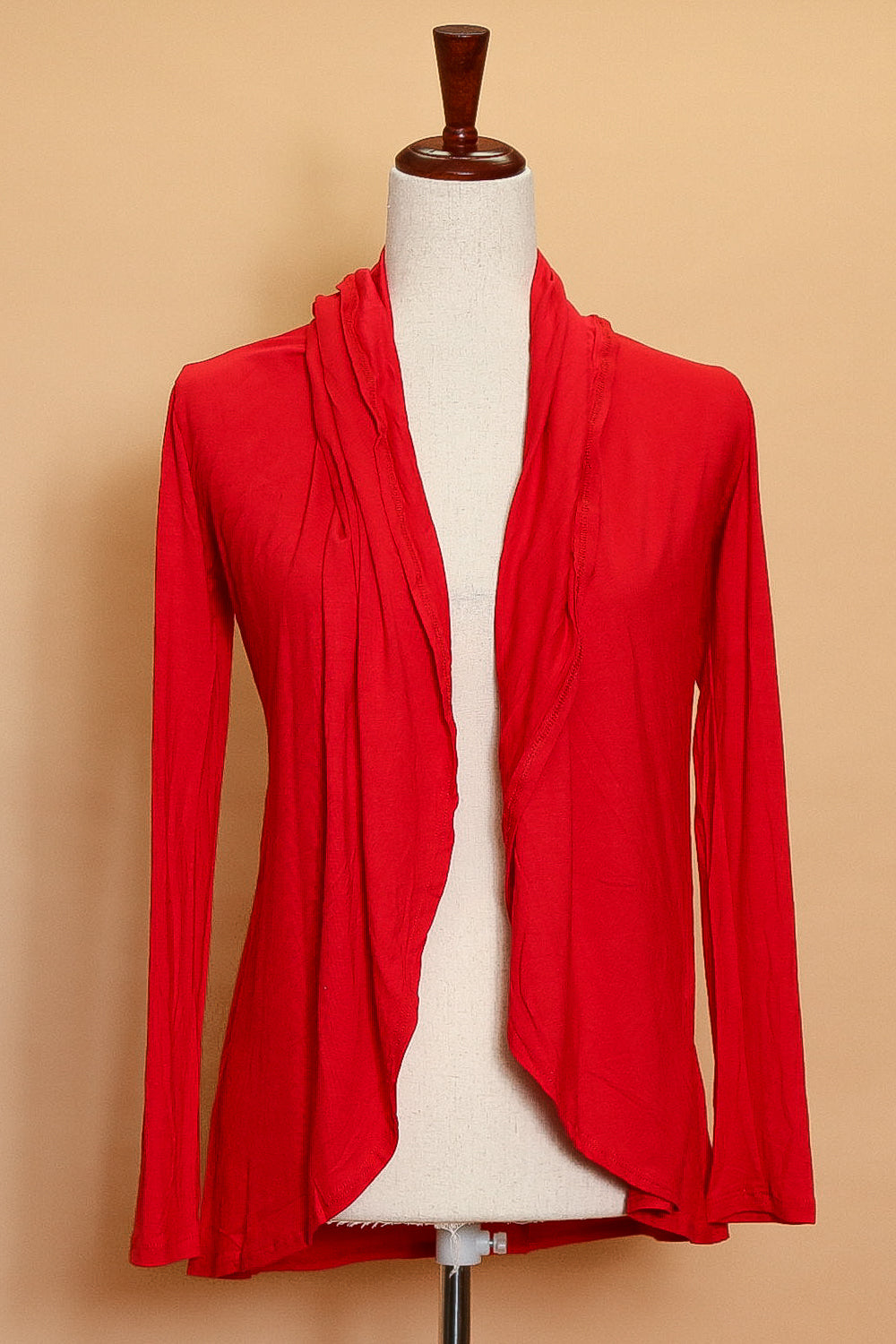 Red Open Cardigan