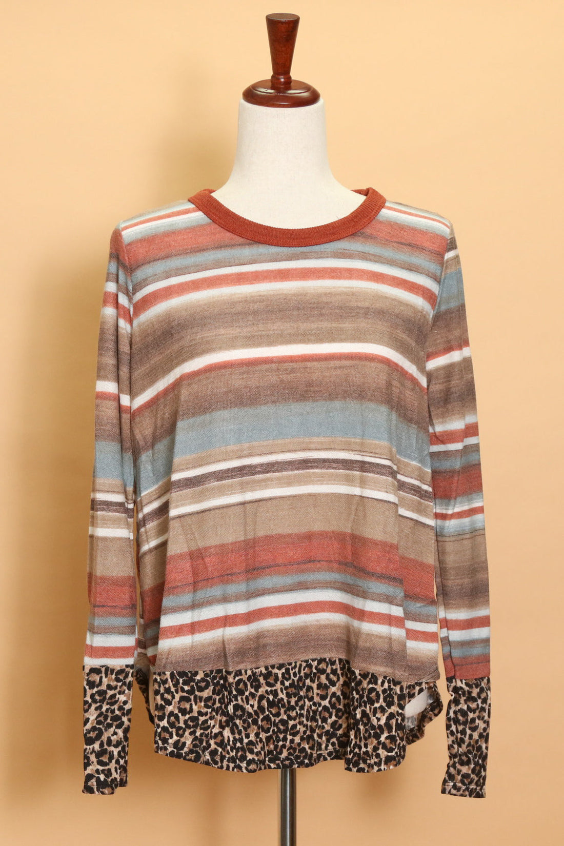 Rust Stripe Animal Long Sleeve