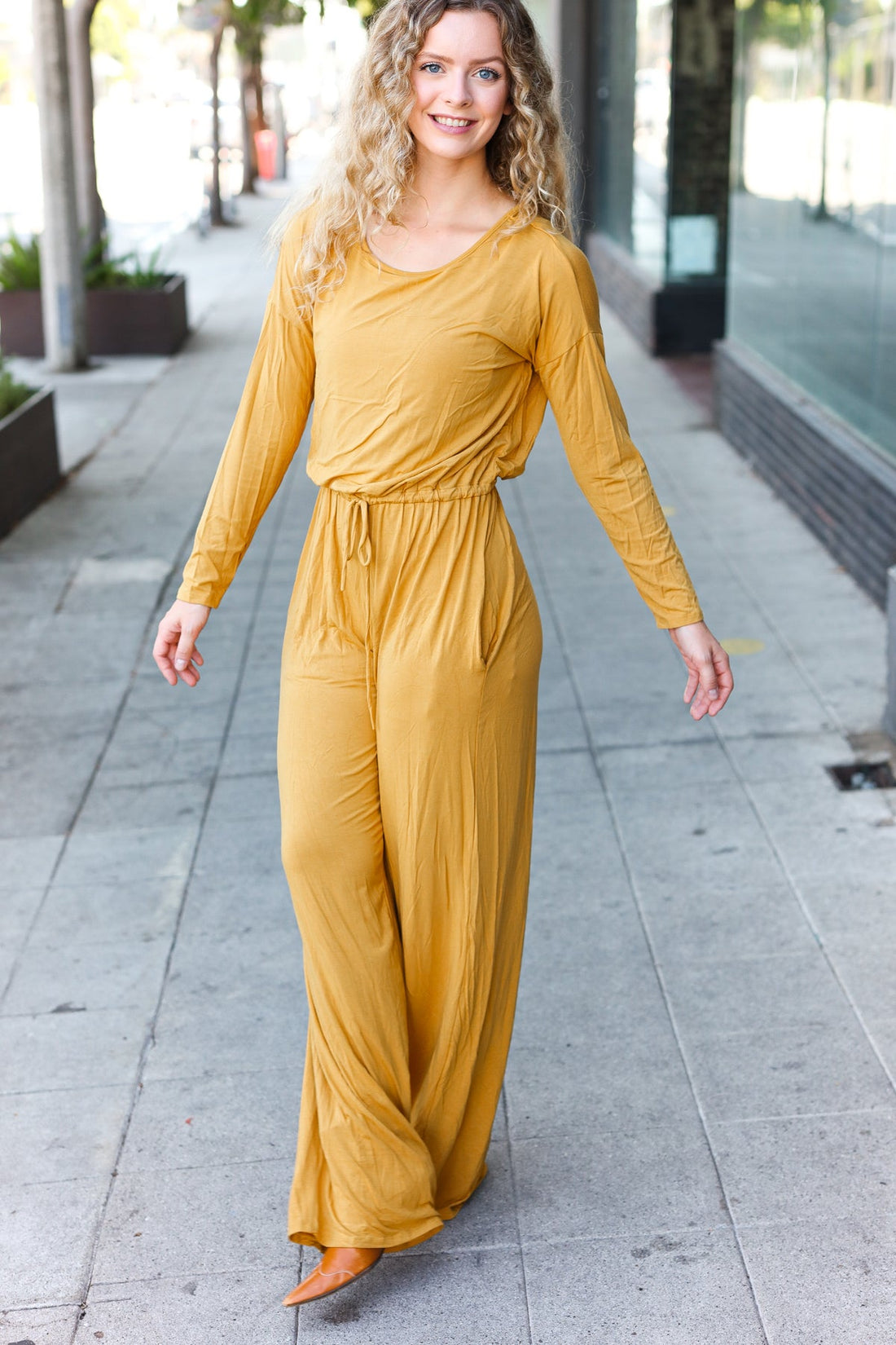 Butterscotch Solid Pocketed Jump Suit