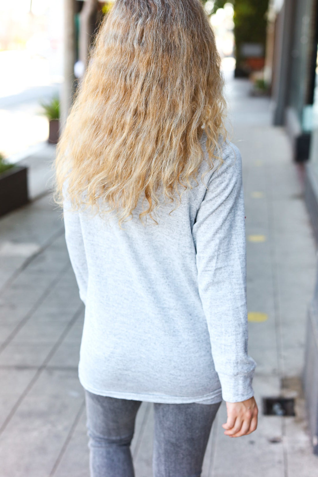 Heather Grey Tie Hem Top