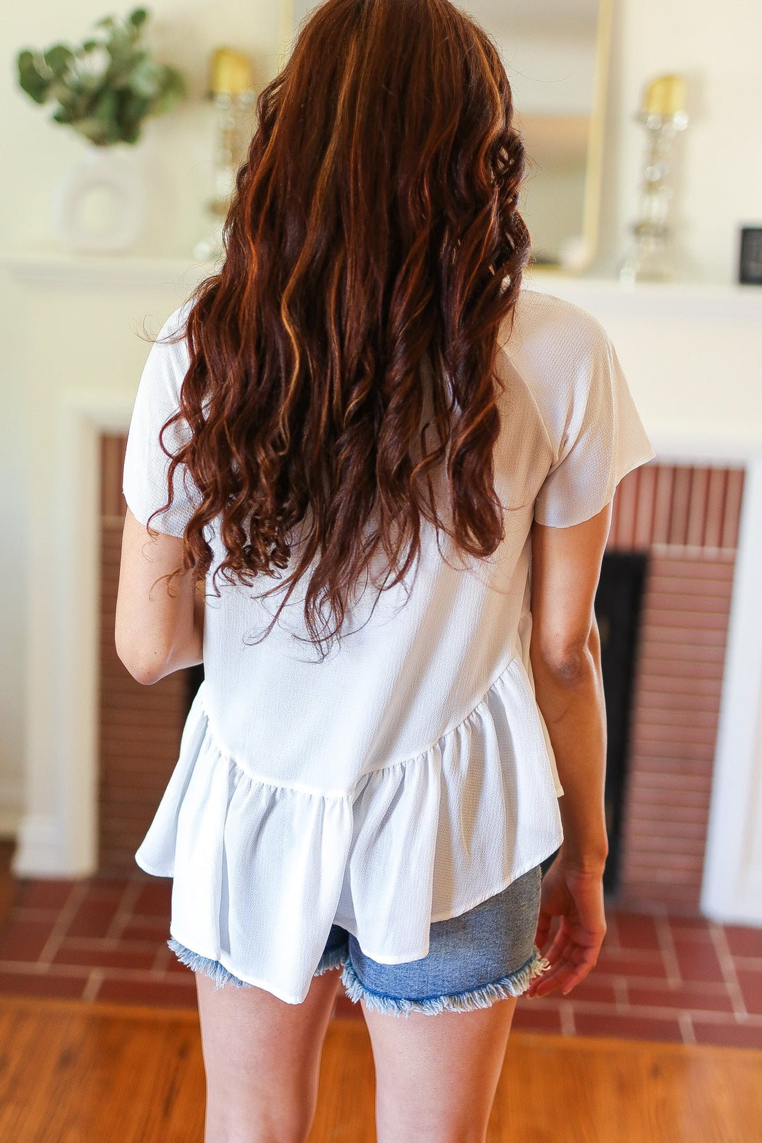 Ivory Peplum Blouse