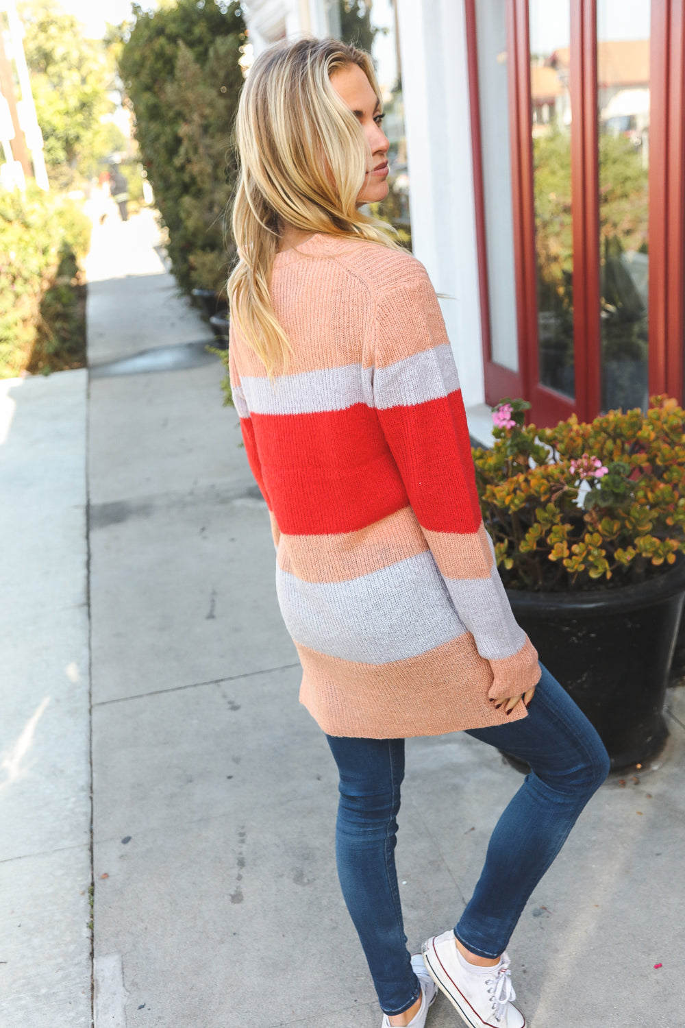 Plus Blush Multi Stripe Sweater