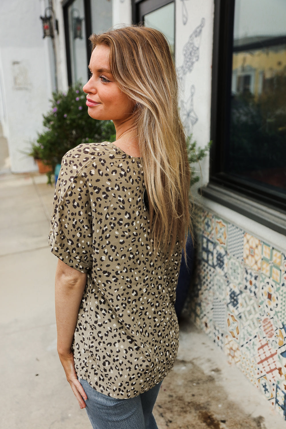 Olive & Taupe Animal Top