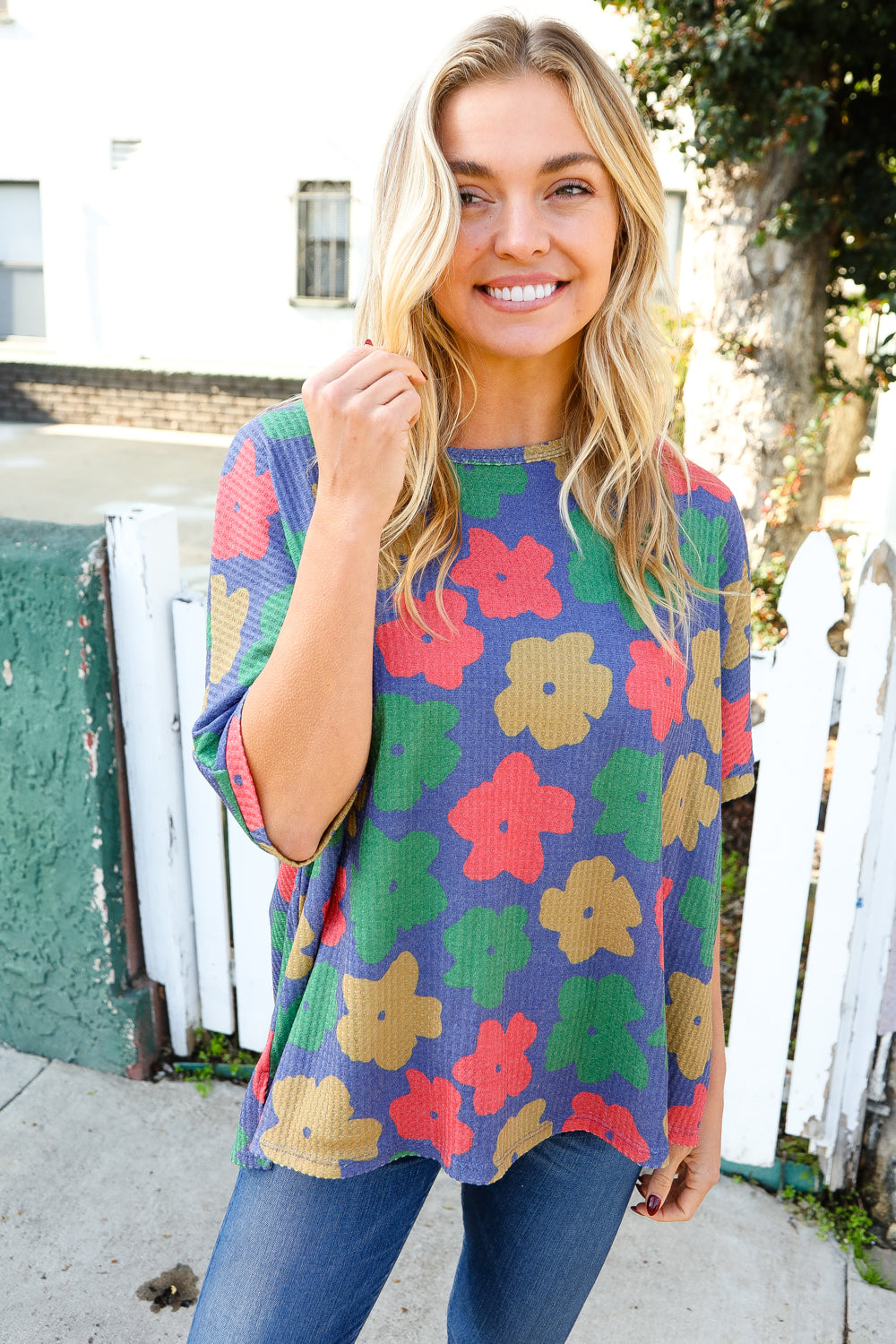 Blue Multi Floral Top