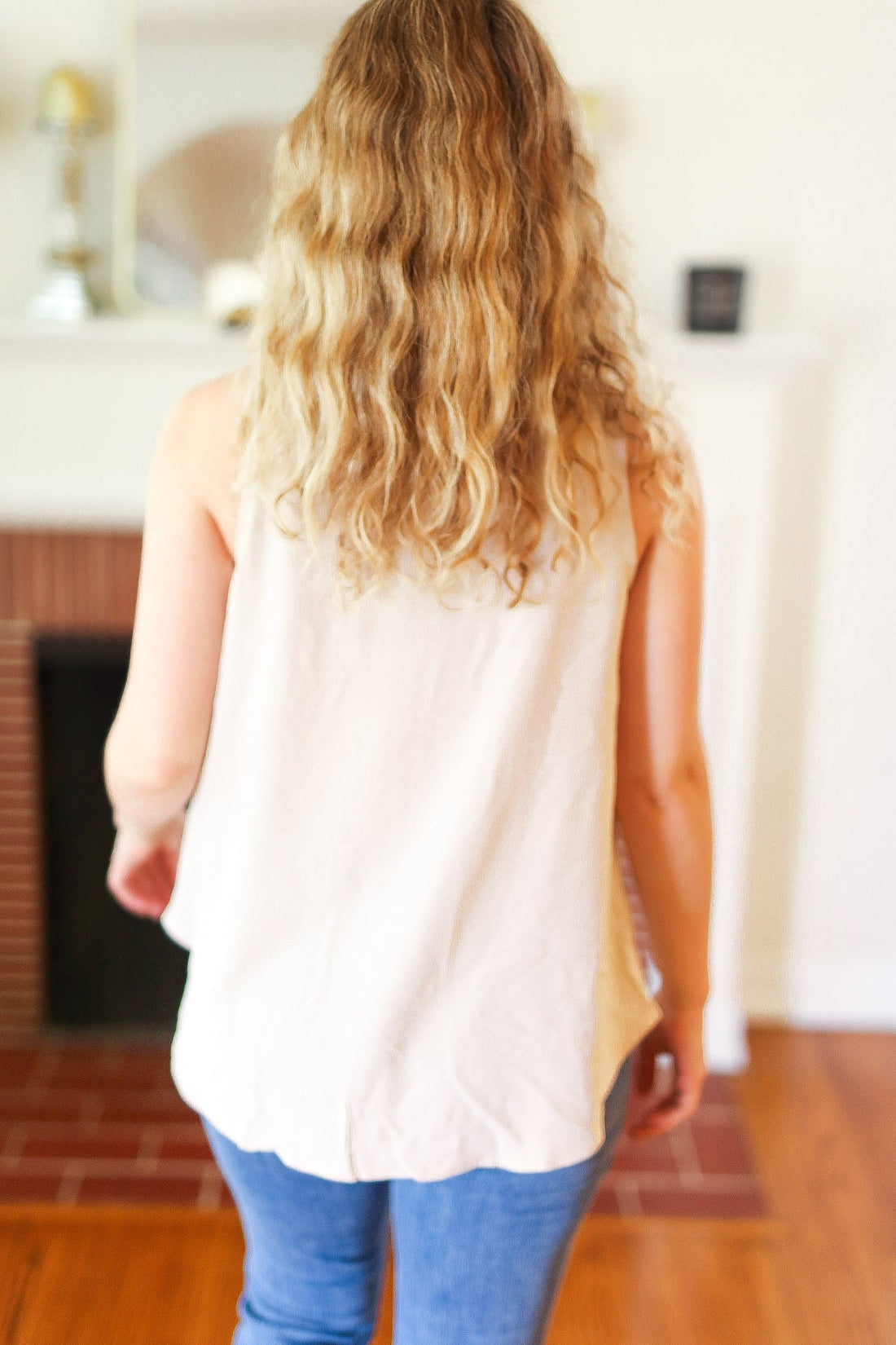 Taupe V Neck Tank