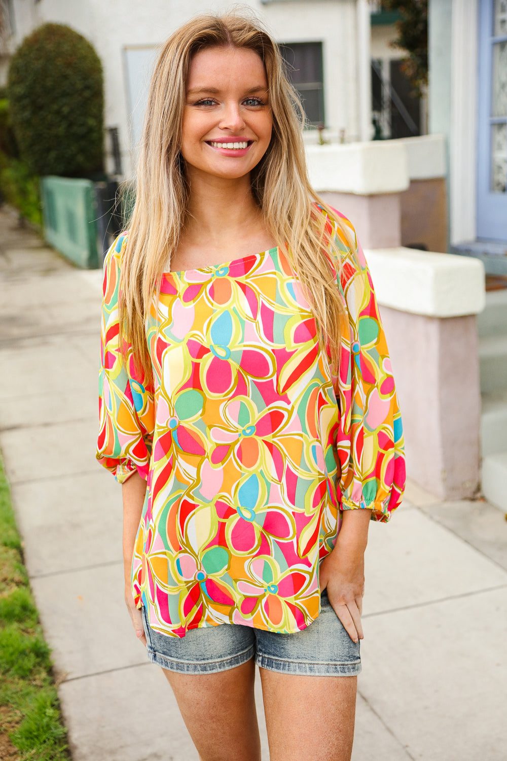 Multi Floral Design Top