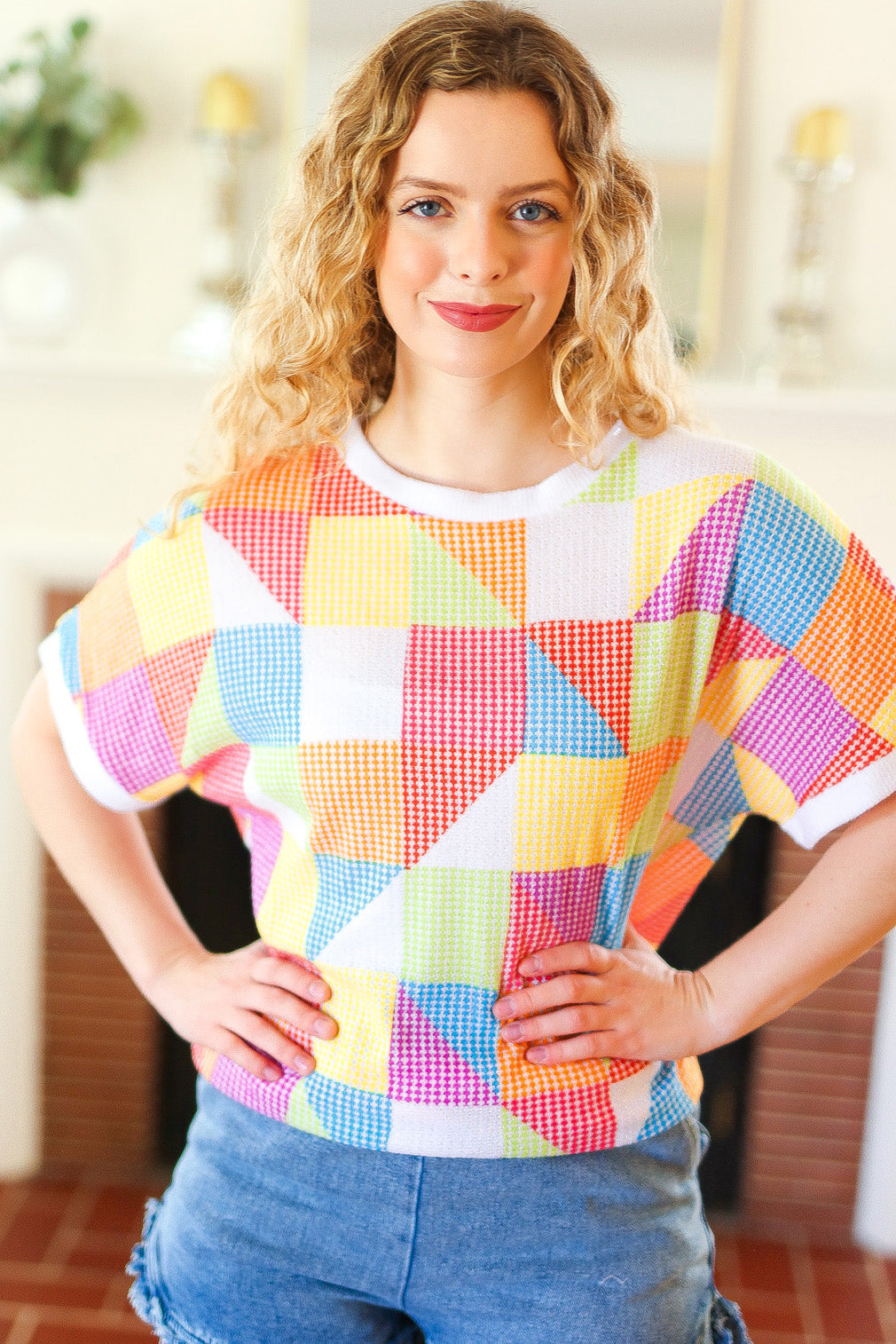 Geometric Print Multicolor Top