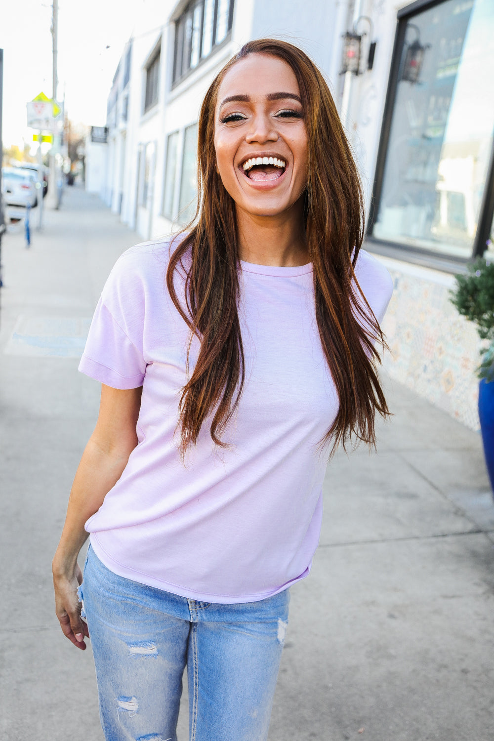 Lilac French Terry Solid Top