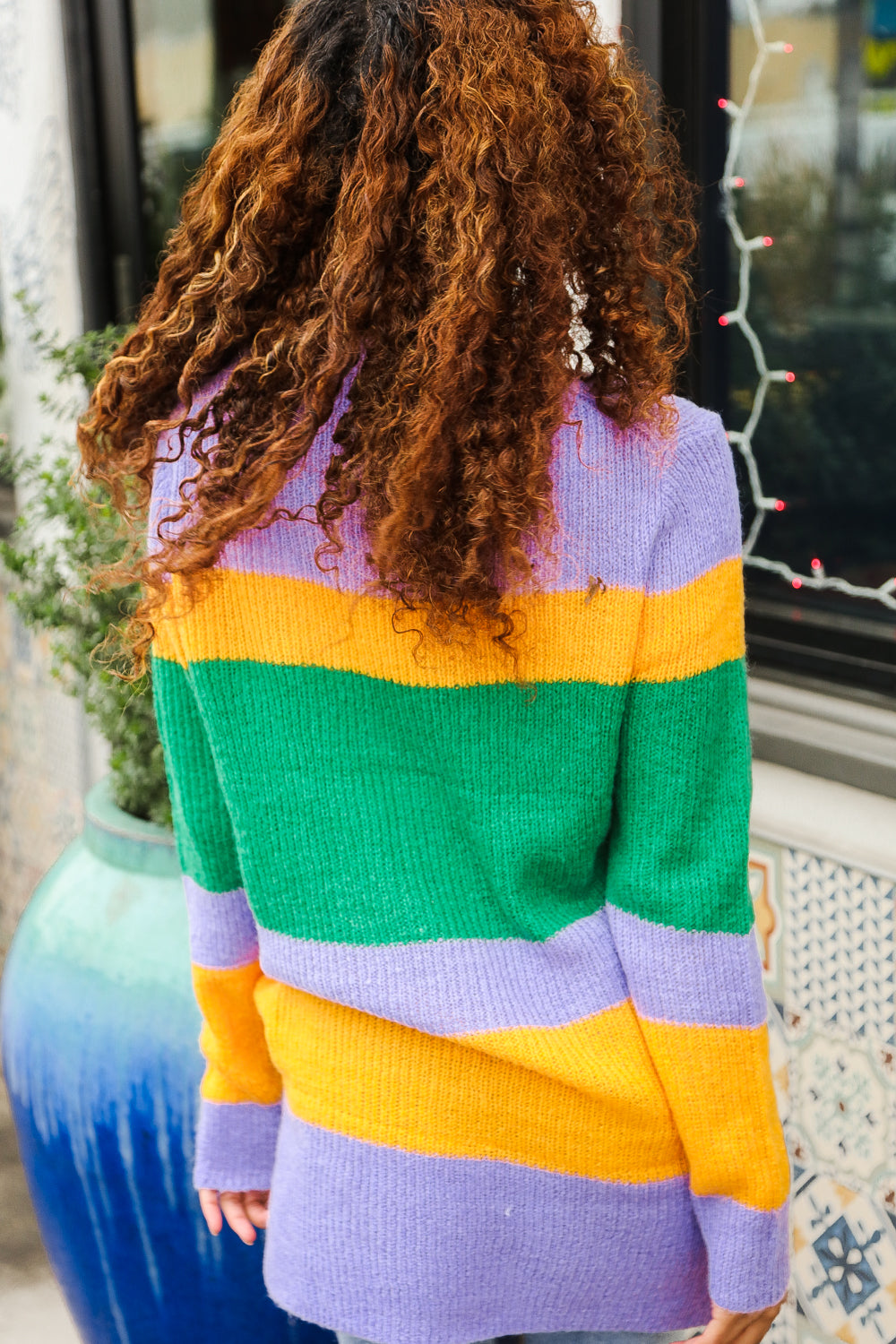 Mardi Gras Multi Stripe Sweater