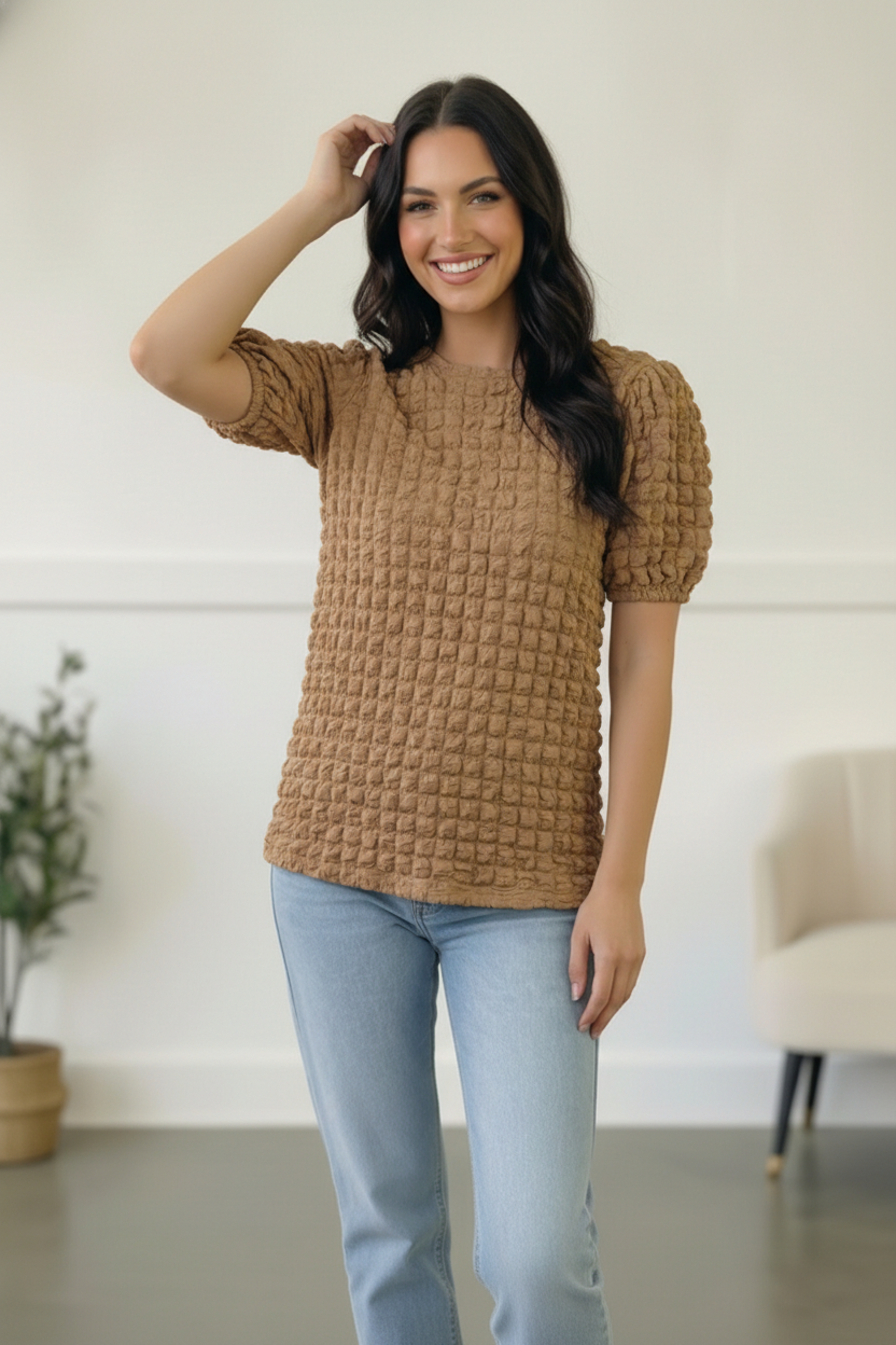Taupe Textured Blouse