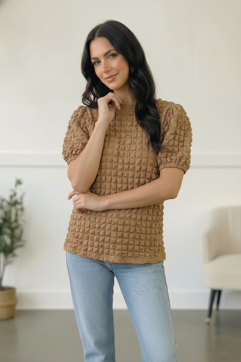 Taupe Textured Blouse