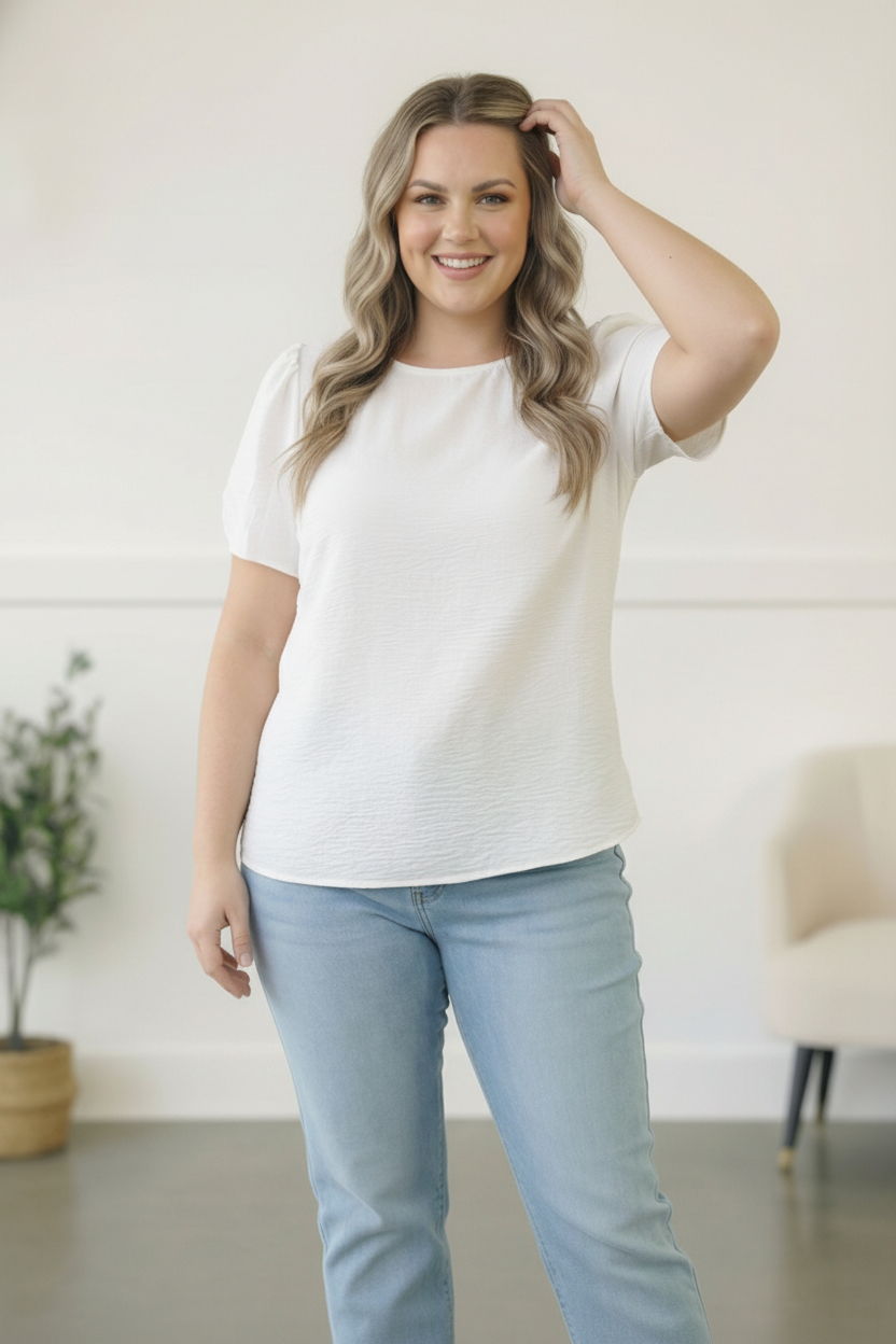 Plus Ivory Crepe Blouse