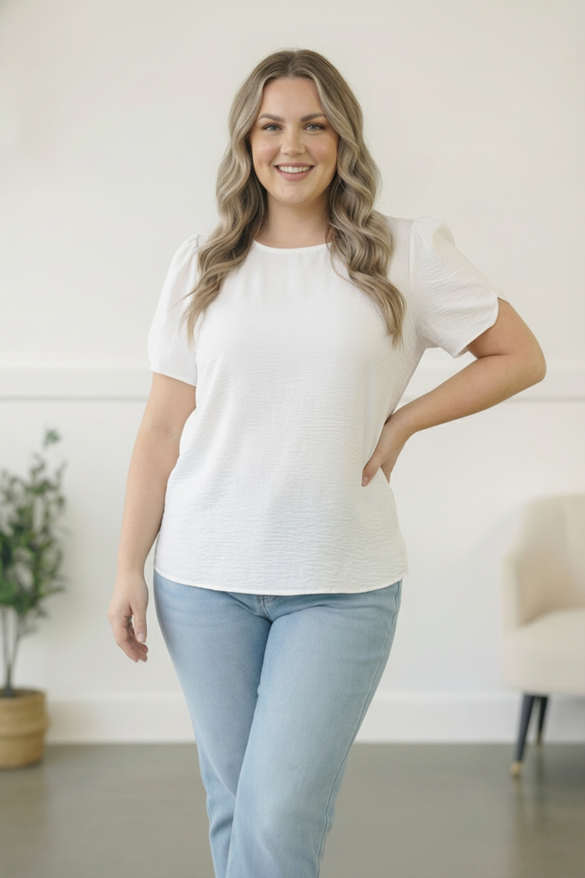 Plus Ivory Crepe Blouse