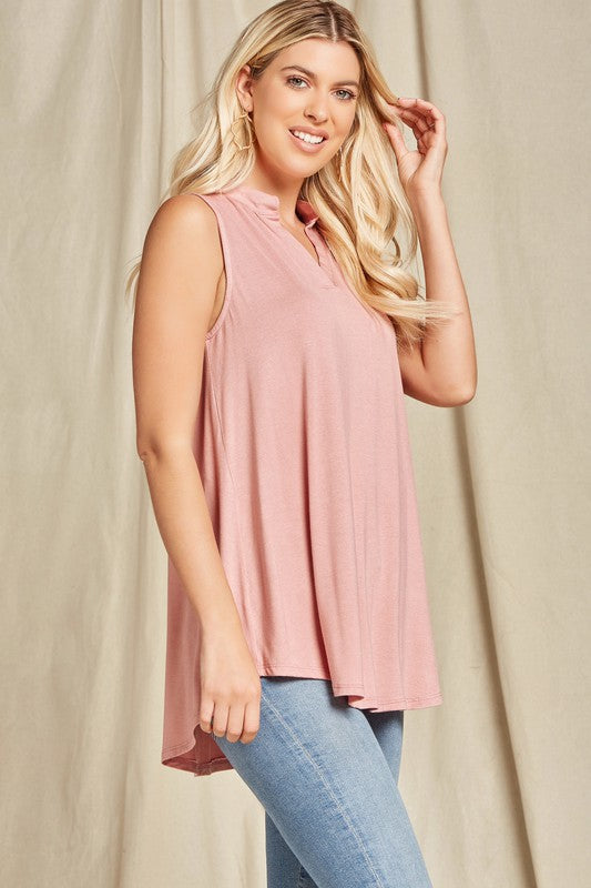 Plus Solid Sleeveless Top (4 Colors)