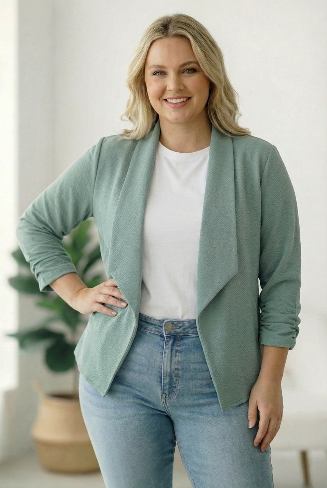 Plus Sage Blazer