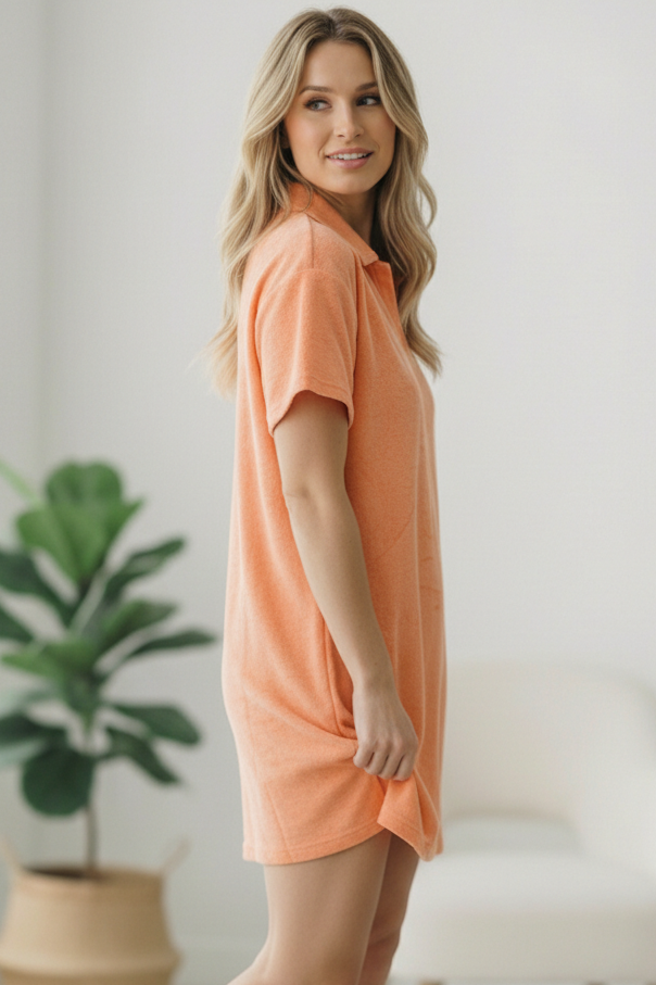 Coral Textured Dress