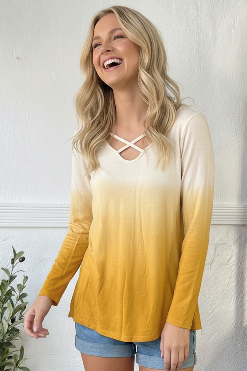 Yellow Ombre Top