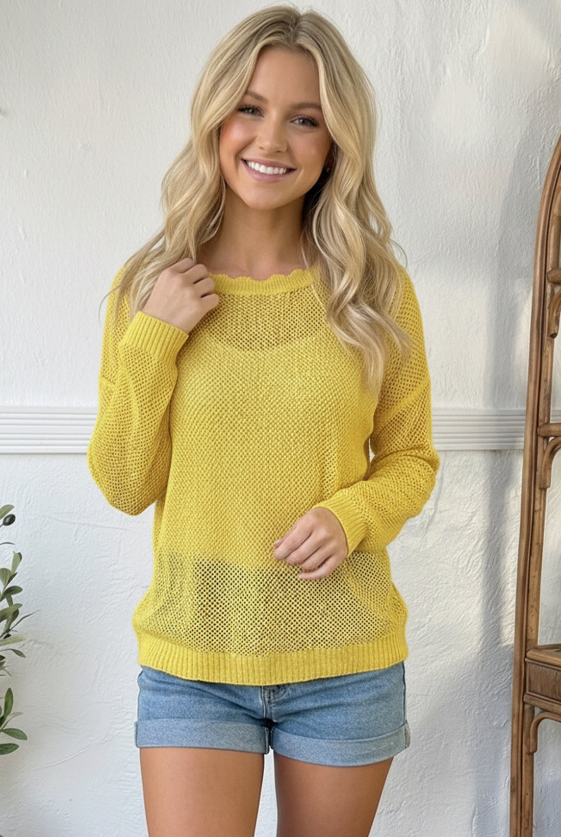 Yellow Crochet Top